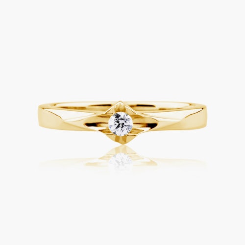 Pierścionek zaręczynowy SAVICKI: złoty, diament